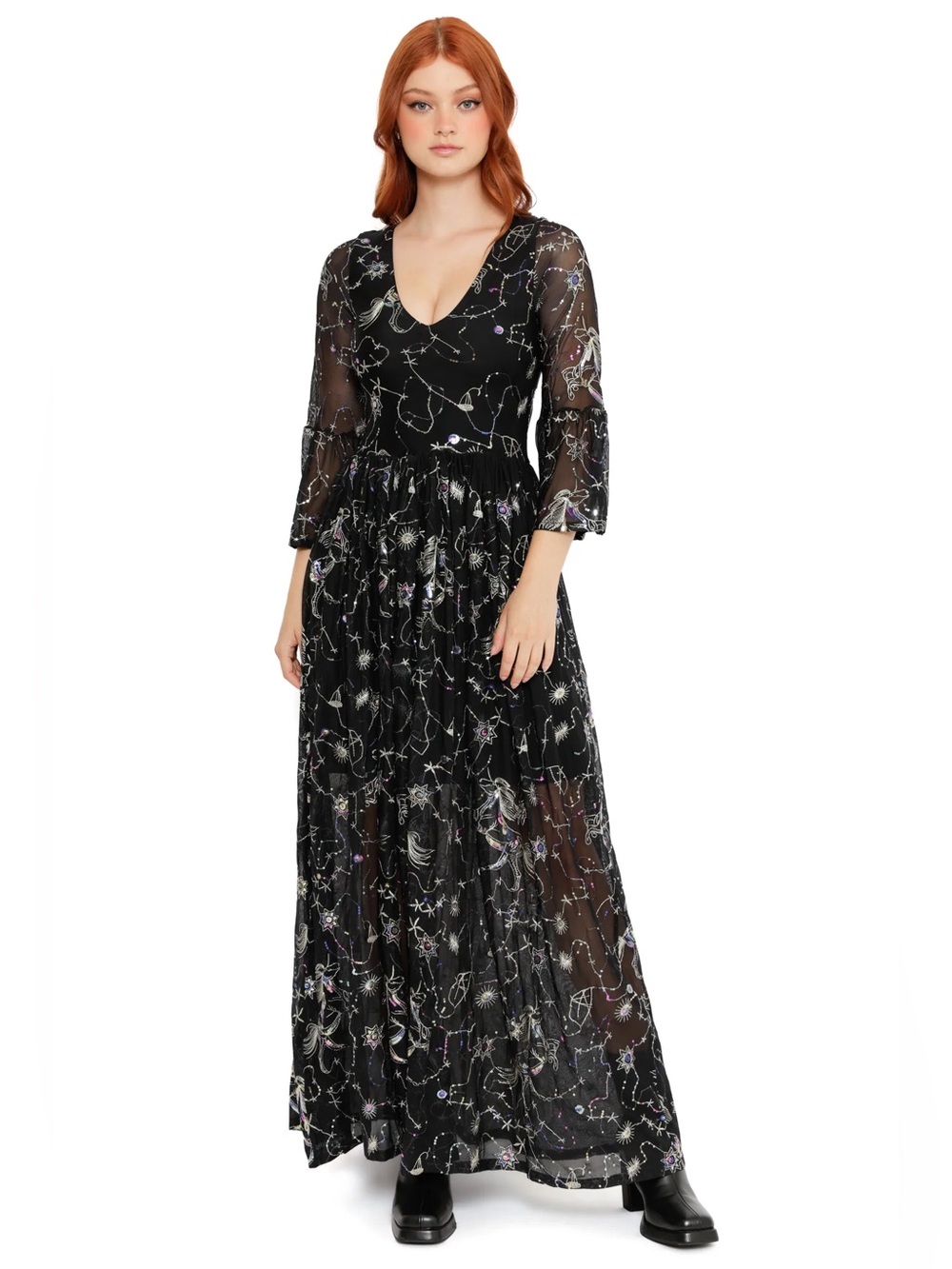 Blackmilk Astraea 3/4 Sleeve Maxi Dress XL NWT - Picture 5 of 7